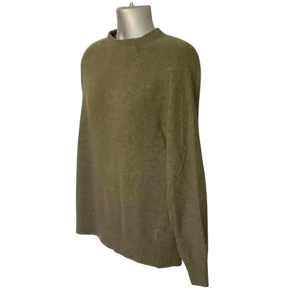 J.Crew Men’s Medium Lambswool Blend Crewneck Sweater Olive Green Nylon Wool
